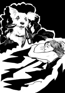 illustration dog leash nightmare
